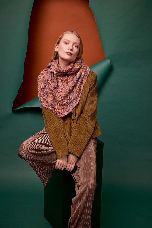 Cheryl triangulær shawl garnpakke INCL trykt opskrift